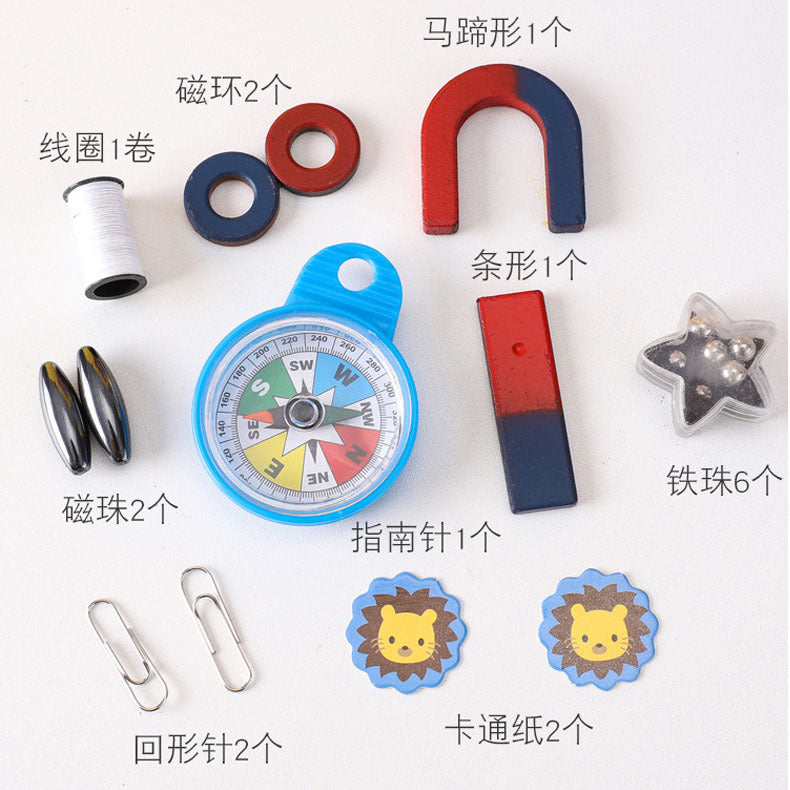 Educational Magnet Set with Compass Science Experiment Kit for Kids