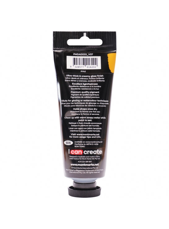 Mont Marte Dimension Acrylic Premium 75ml - Yellow Ochre