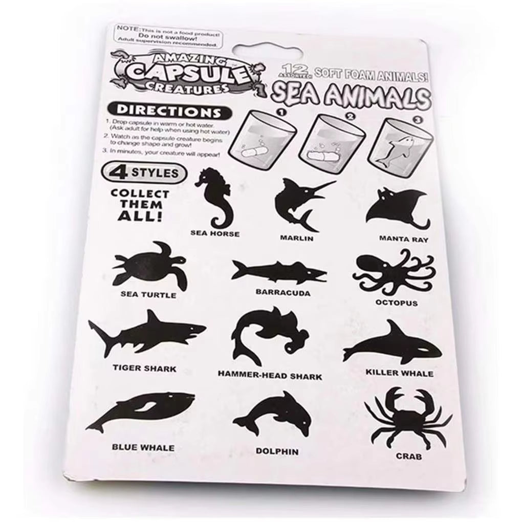 12 Pcs Magic Grow Capsules Water Growing Dinosaur Toys