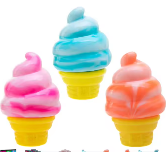 Ice Cream Cone Slow Rising Squishy Toy – Stress Relief Squeeze Sensory Toy