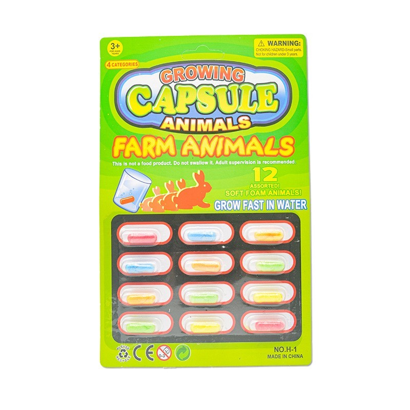 12 Pcs Magic Grow Capsules water growing farm animal toys with expanding figures