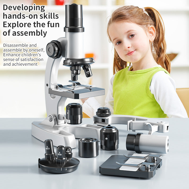 Scientific Microscope with 300X–1200X Magnification Educational Science Toy for Kids