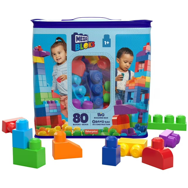 Mega Bloks Big Building Bag With 80 Pieces And Storage