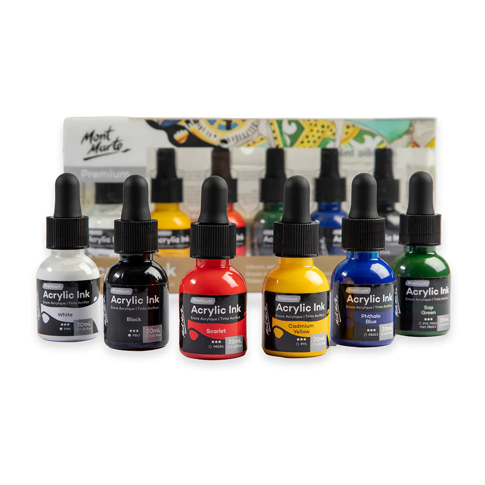 Mont Marte Acrylic Ink Premium 6Pc X 20Ml (0.7 Us Fl.Oz)