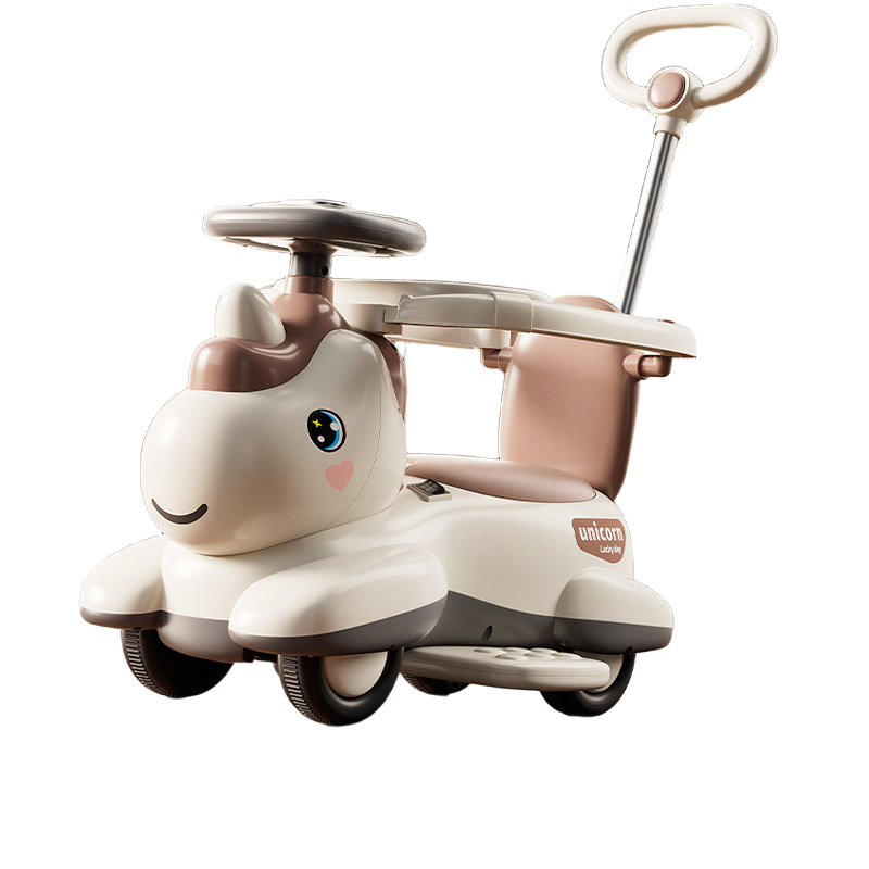 Unicorn Electric Push Car for Kids – Ride-On Toy with Music, Lights & Safety Handle