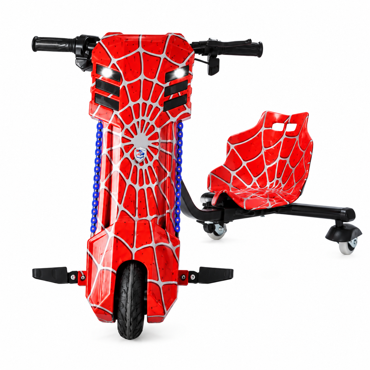 36V Drift Scooter Red Spider-Man Theme Design Electric Drift Trike for Kids