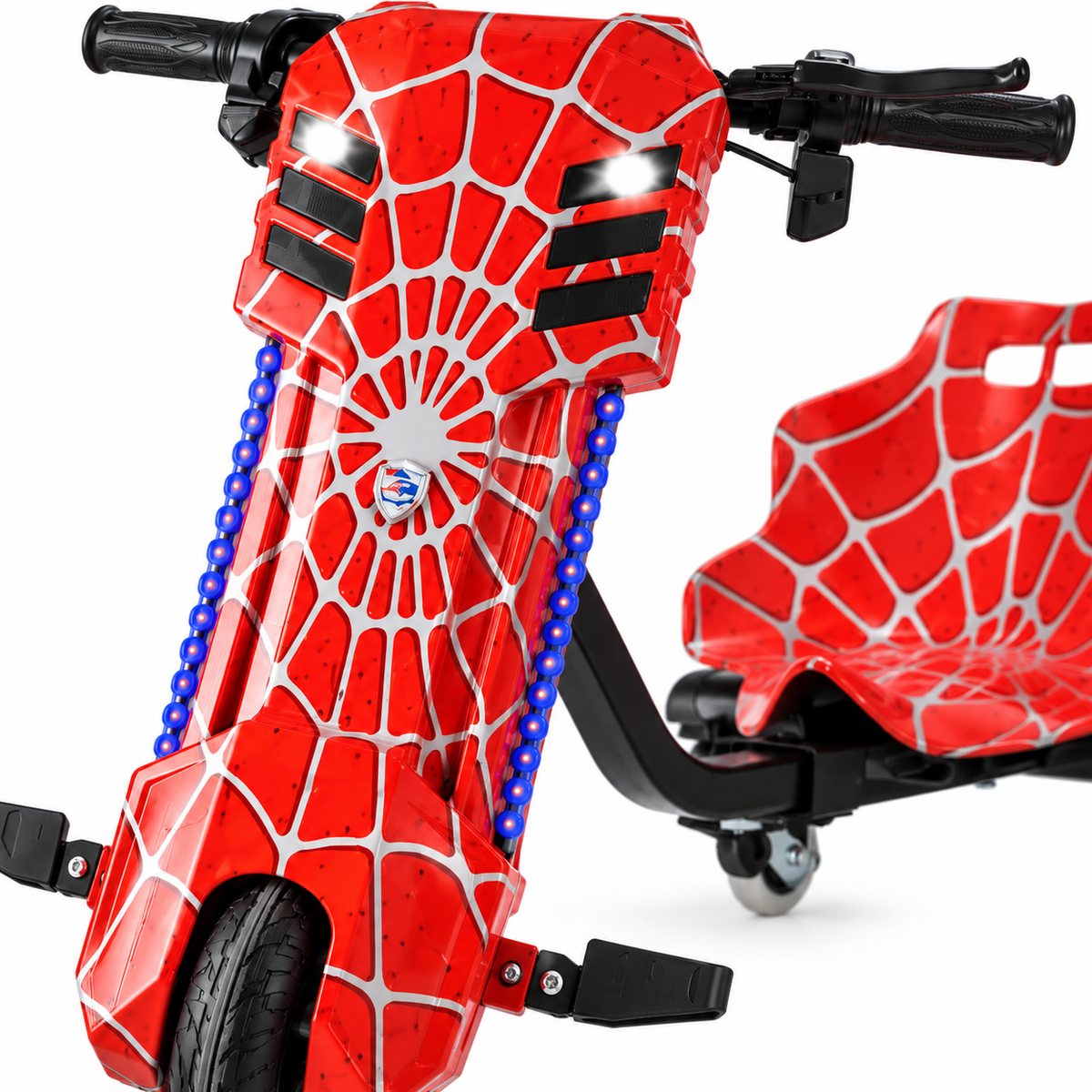 36V Drift Scooter Red Spider-Man Theme Design Electric Drift Trike for Kids