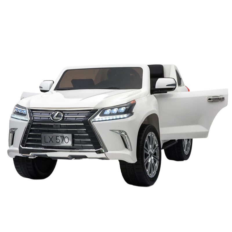 Lexus LX570 SUV Style car Music, Sound & Light| Leather Seats Rubber Tyres SUV Ride on White