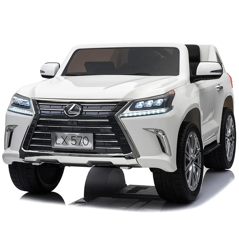 Lexus LX570 SUV Style car Music, Sound & Light| Leather Seats Rubber Tyres SUV Ride on White