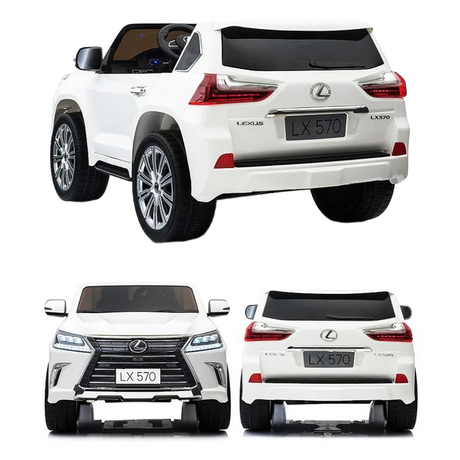 Lexus LX570 SUV Style car Music, Sound & Light| Leather Seats Rubber Tyres SUV Ride on White