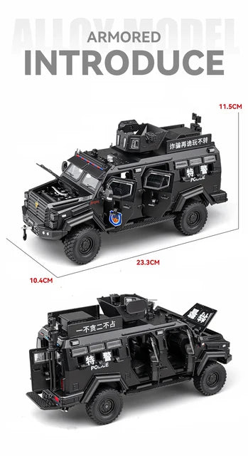 Sabertooth Armored Personnel Carrier Chinese Police Model 1:24 Scale (2 Assorted Colors, Sold As Single)