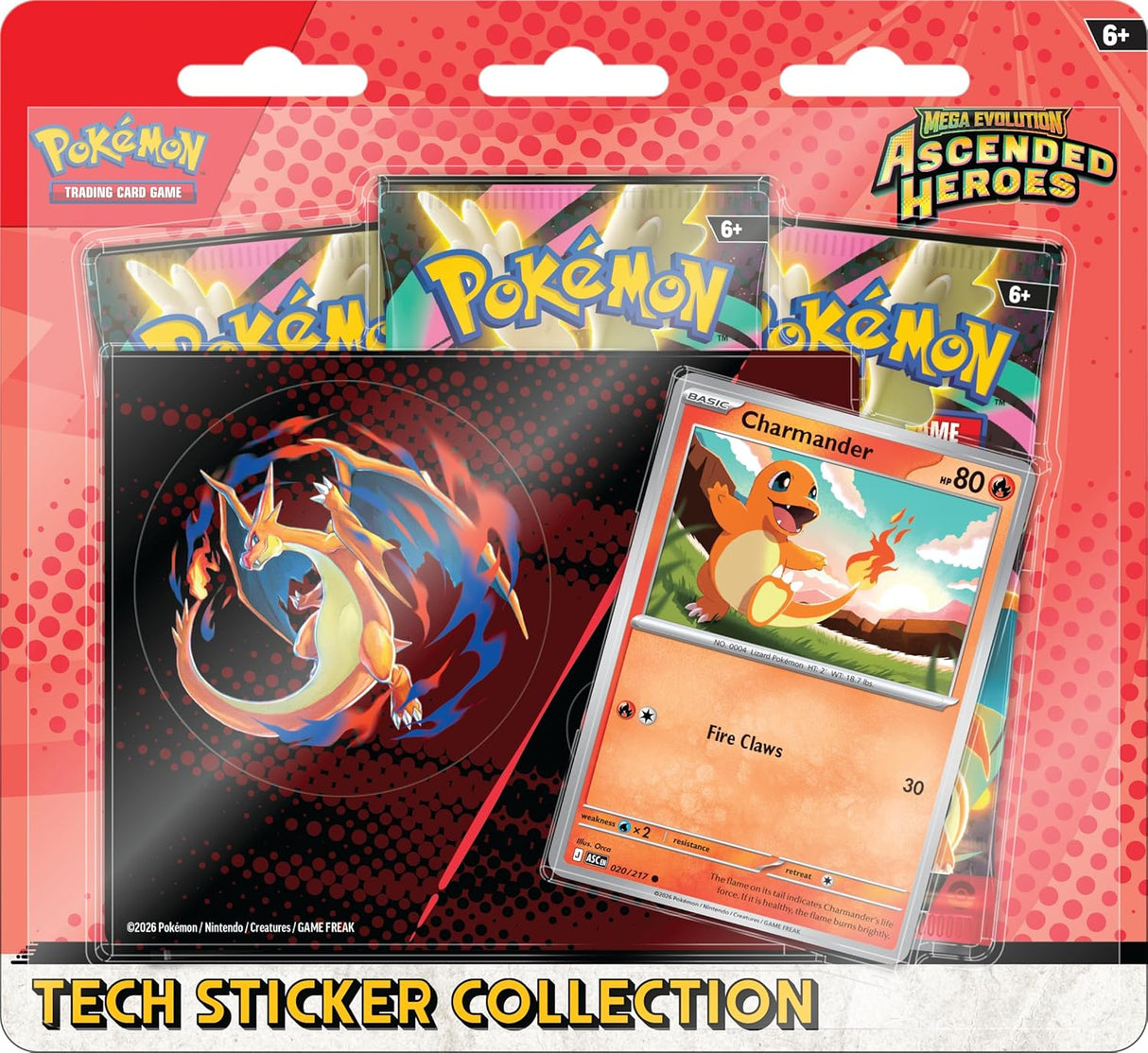 Pokemon TCG Ascended Heroes 3-Pack Tech Sticker Collection (Assorted)