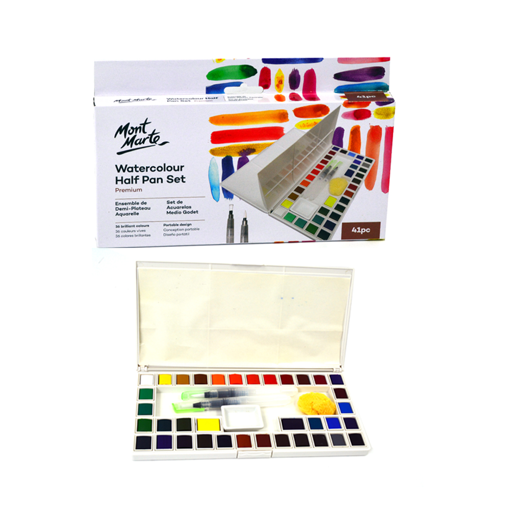 Mont Marte Watercolour Half Pan 41-Pieces Set