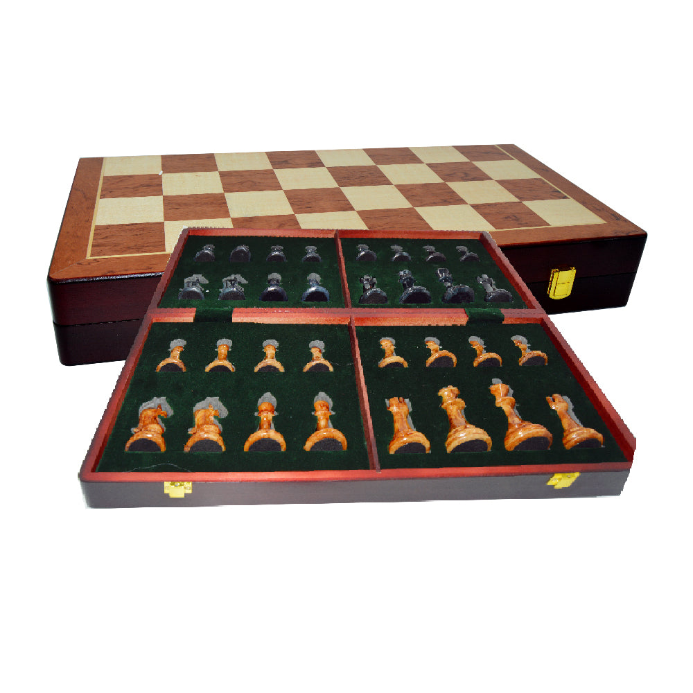 Premium Quality Wooden Chess Board Set With Marble Coins