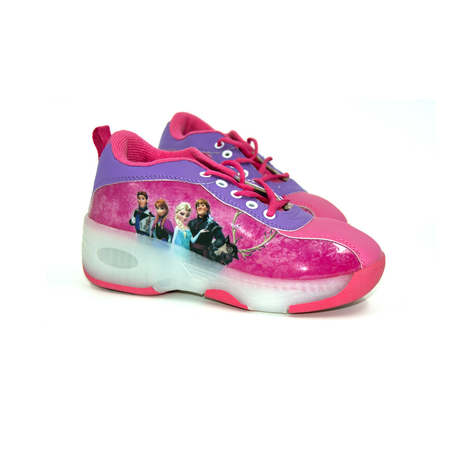 Girls Frozen II lighted Rolling Sneakers With Single Heel Wheel