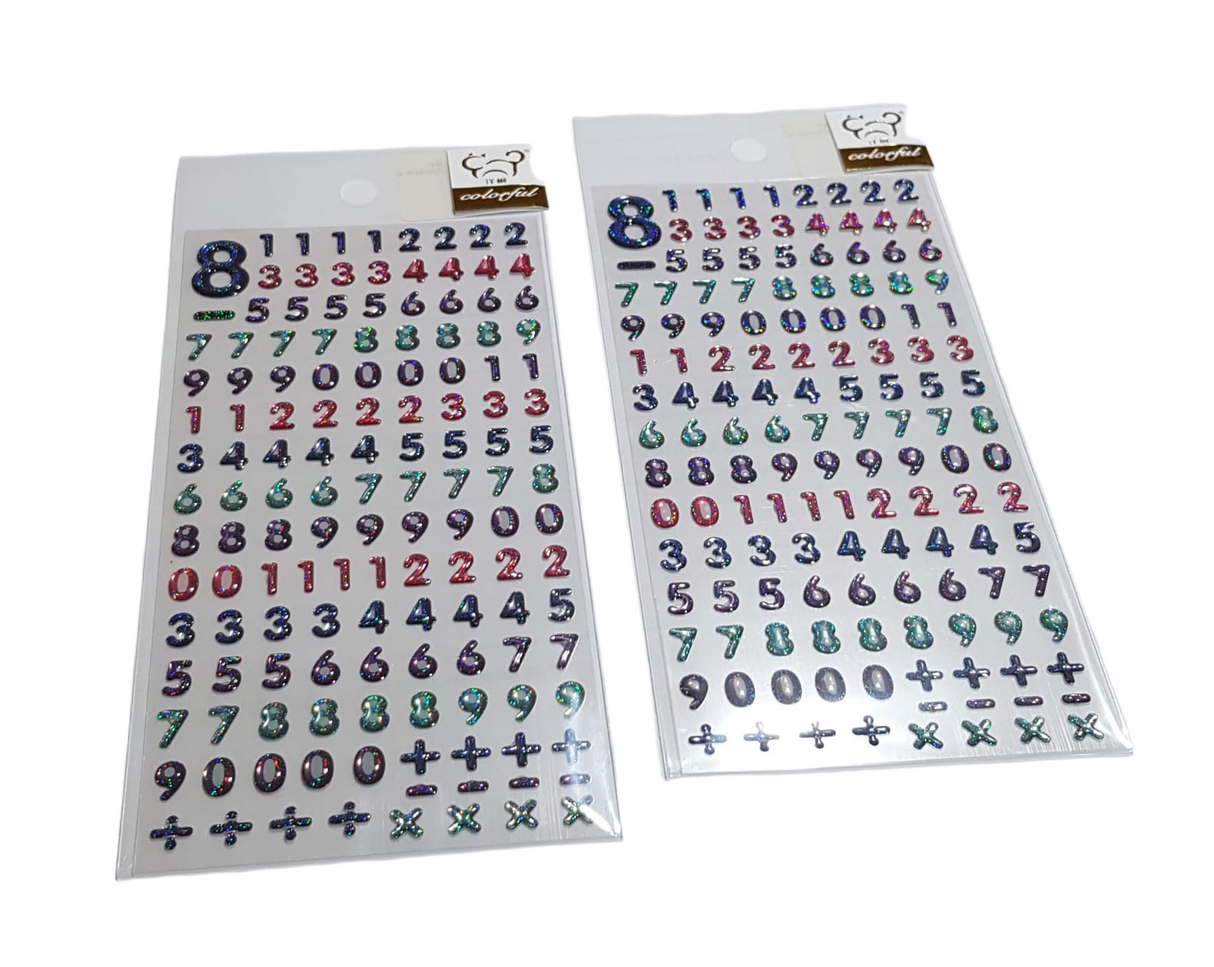 Glitter Resin Number Sticker