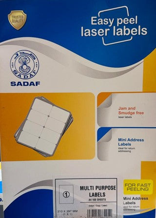 A4 Multipurpose Label Sheets – 100 Pack (210×297 mm, Full-Sheet Labels for Printers)