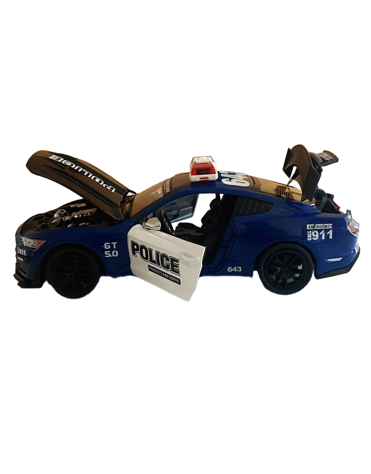 Ford Mustang Shelby Gt500 Police Model 1:24 Scale (3 Assorted Colors, Sold As Single)