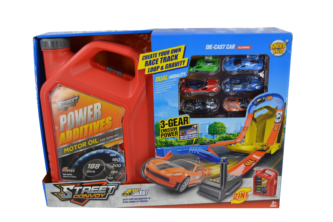 Racing Track Diecast Car Model Set – 2 Assorted Cars