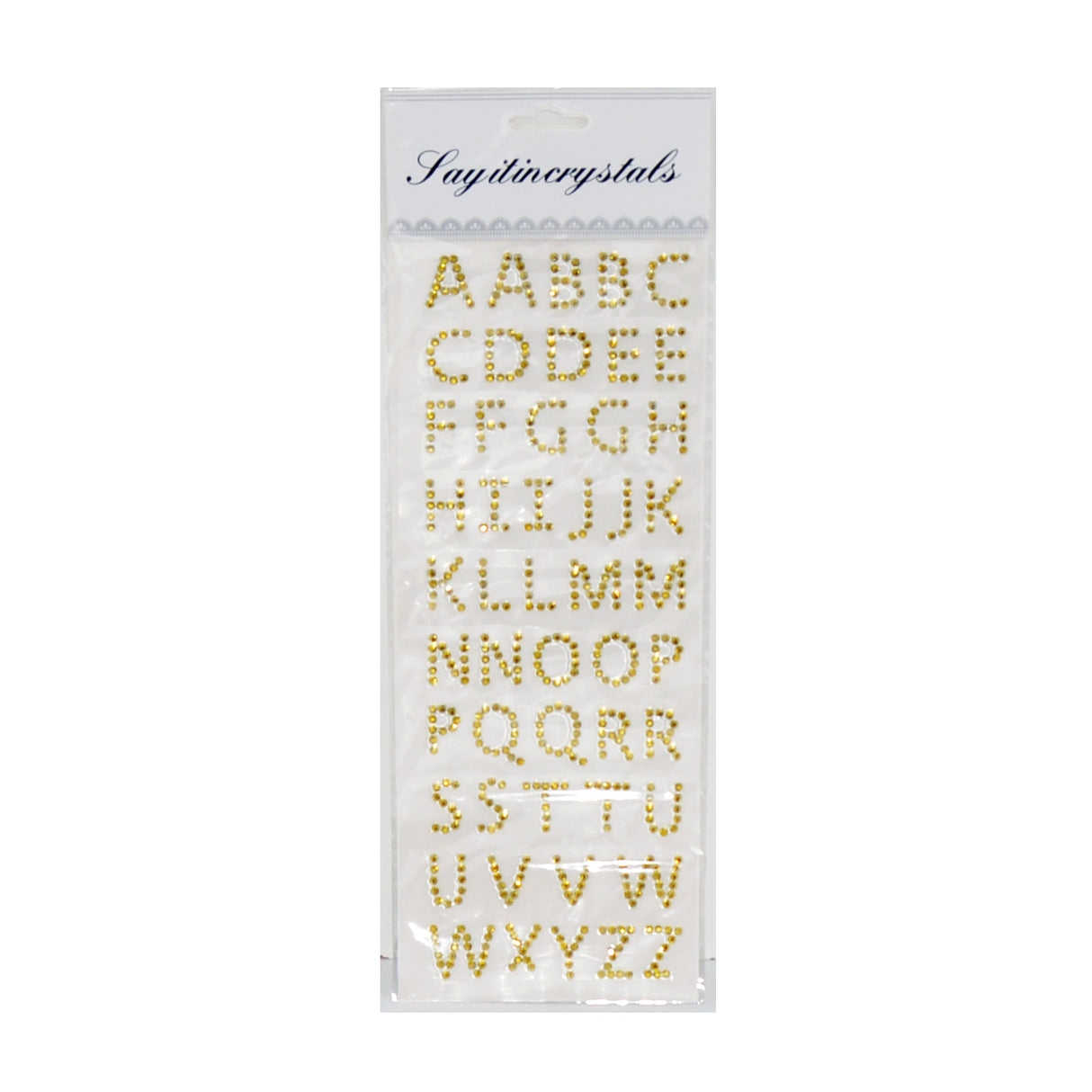 3D Crystal Letter Stickers Gold