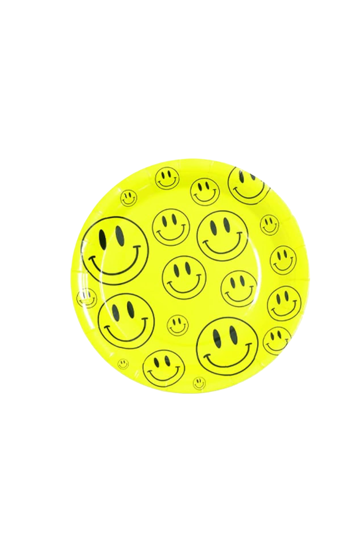Party Plate 7 Inch Round Smiley 6 Pcs