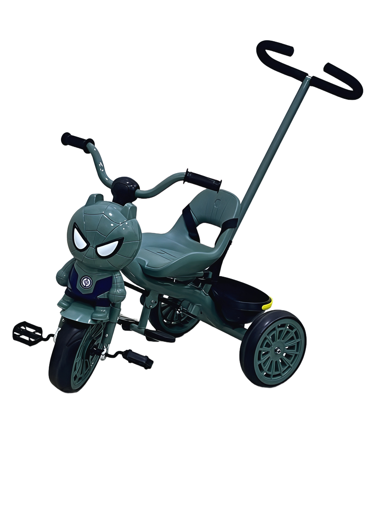 Tricycle Proride Spider-Man Model with Push Bar Green