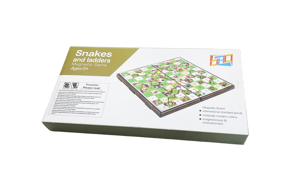 Snakes and Ladders Board Game - Classic Family Fun for 2-4 Players