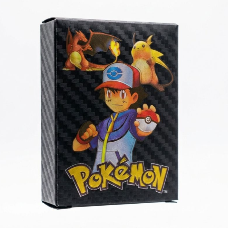 Pokemon Playing Cards Black Edition Foil Card Set for Kids
