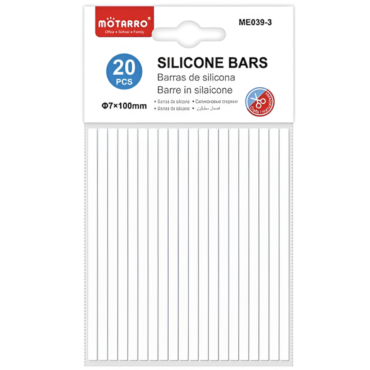 Motarro ME039-3 Spare Silicone Rods 7x100mm set of 20 pieces for replacements