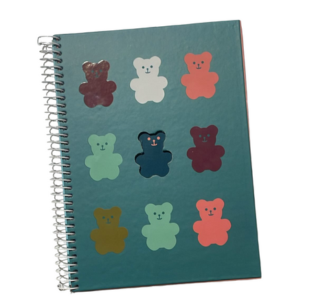 A5 Hardcover Spiral Notebook – 80 Sheets, 90 GSM, Lined – Teddy Bear Design