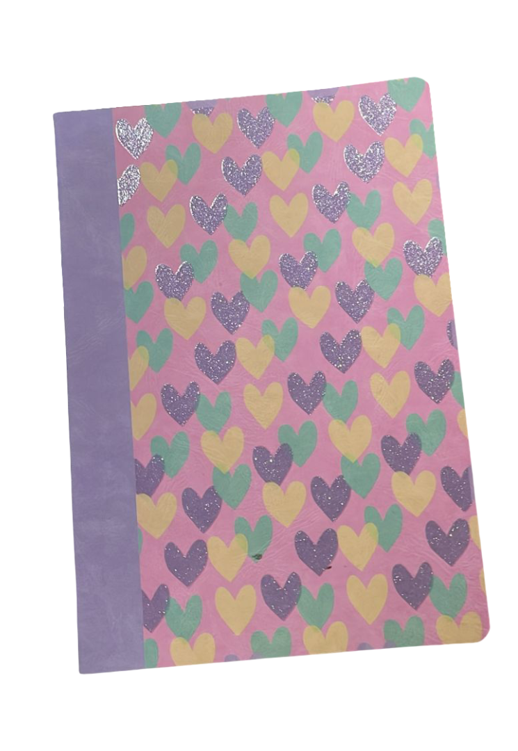 A4 Exercise Book – 48 Sheets, 90 GSM, Lined – Hearts Design