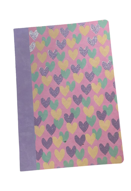 A4 Exercise Book – 48 Sheets, 90 GSM, Lined – Hearts Design