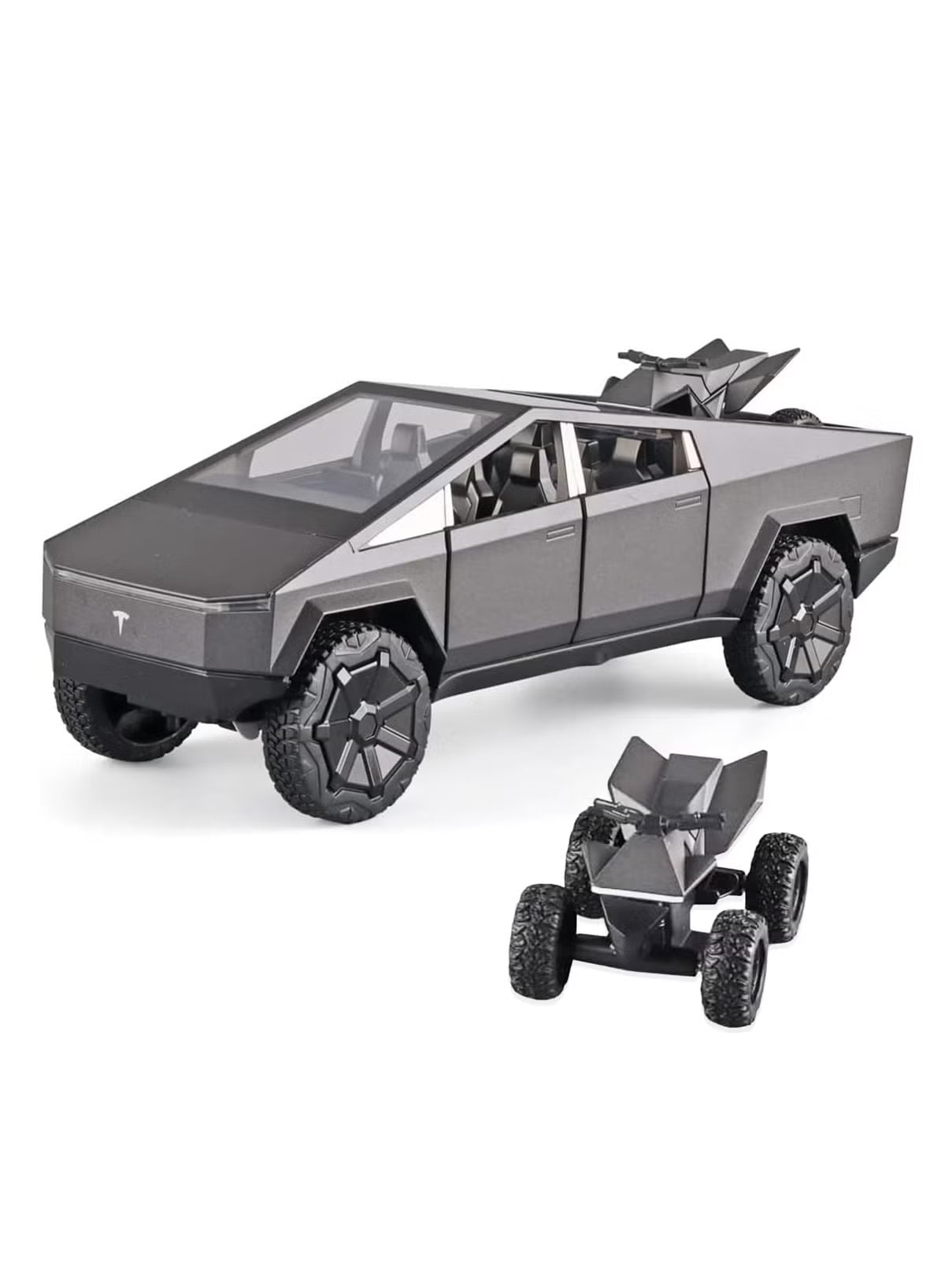 Tesla Cybertruck + Quad Bike 1:32 (assorted colors, sold as single)