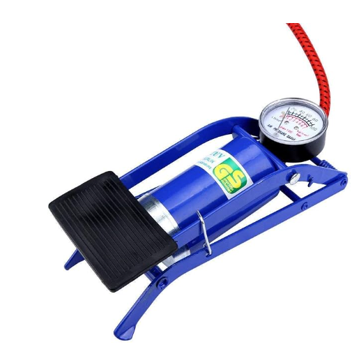 Single Cylinder Foot Pump with Pressure Gauge Portable Tire Inflator
