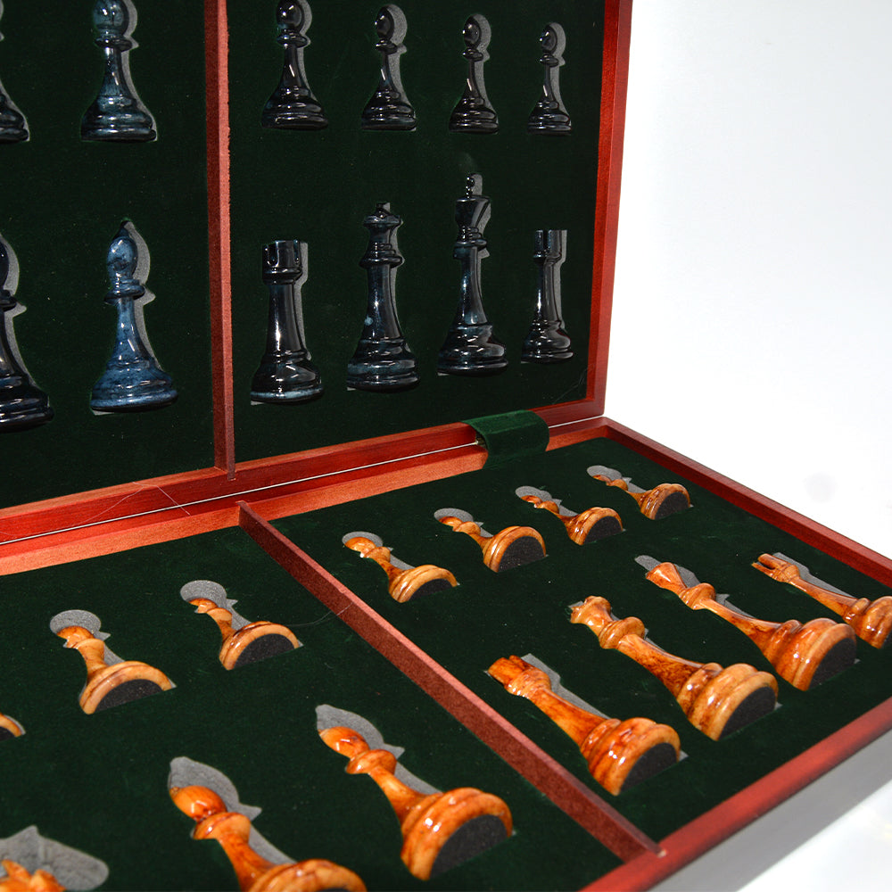 Premium Quality Wooden Chess Board Set With Marble Coins