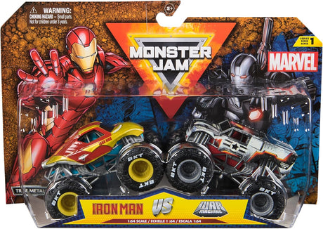Links to MONSTER JAM - TWIN PACK ORIGINAL MONSTER TRUCKS MARVEL SUPERHERO DESIGN 1:64 SCALE 1:64 SCALE by