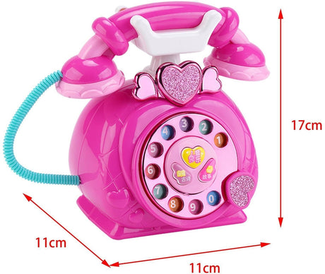 Pink Classic Telephone Toy Light & Music for Kids