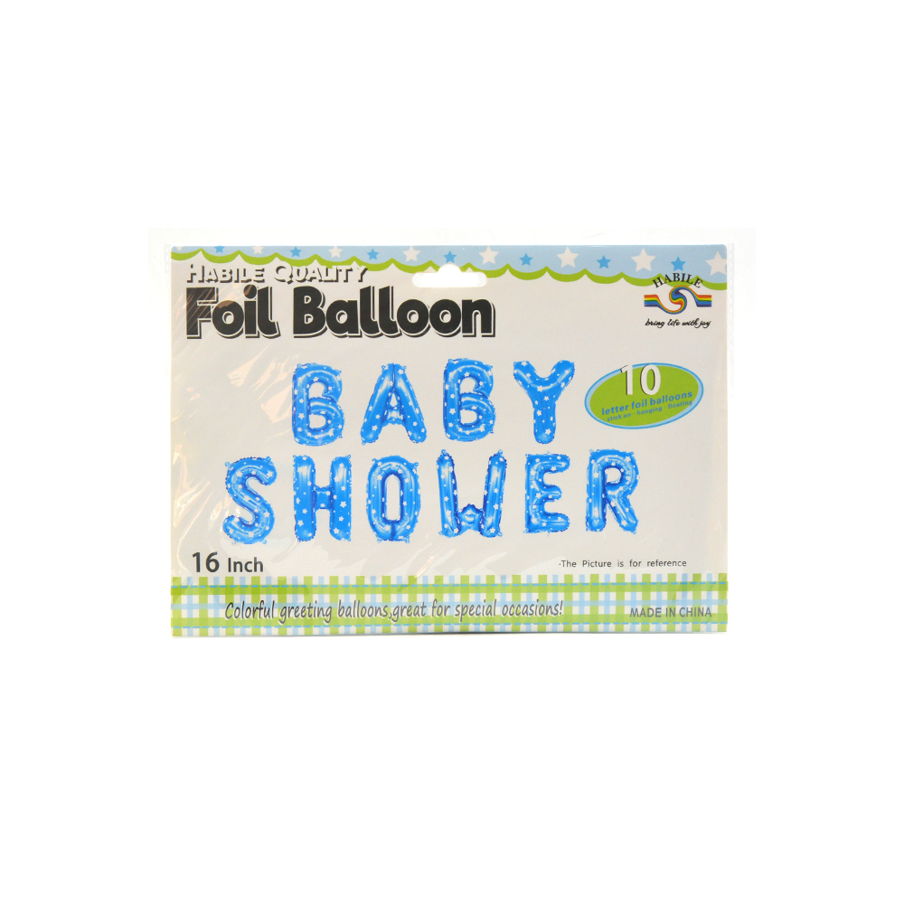 Baby Shower Foil Balloon Blue 16 Inch