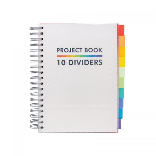 Pukka Pads Project Book with 10 Dividers (B5, White, 9603-PB)