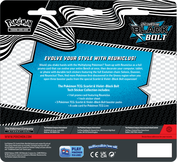 Pokemon TCG Scarlet & Violet 10.5 Black bolt Tech sticker collection