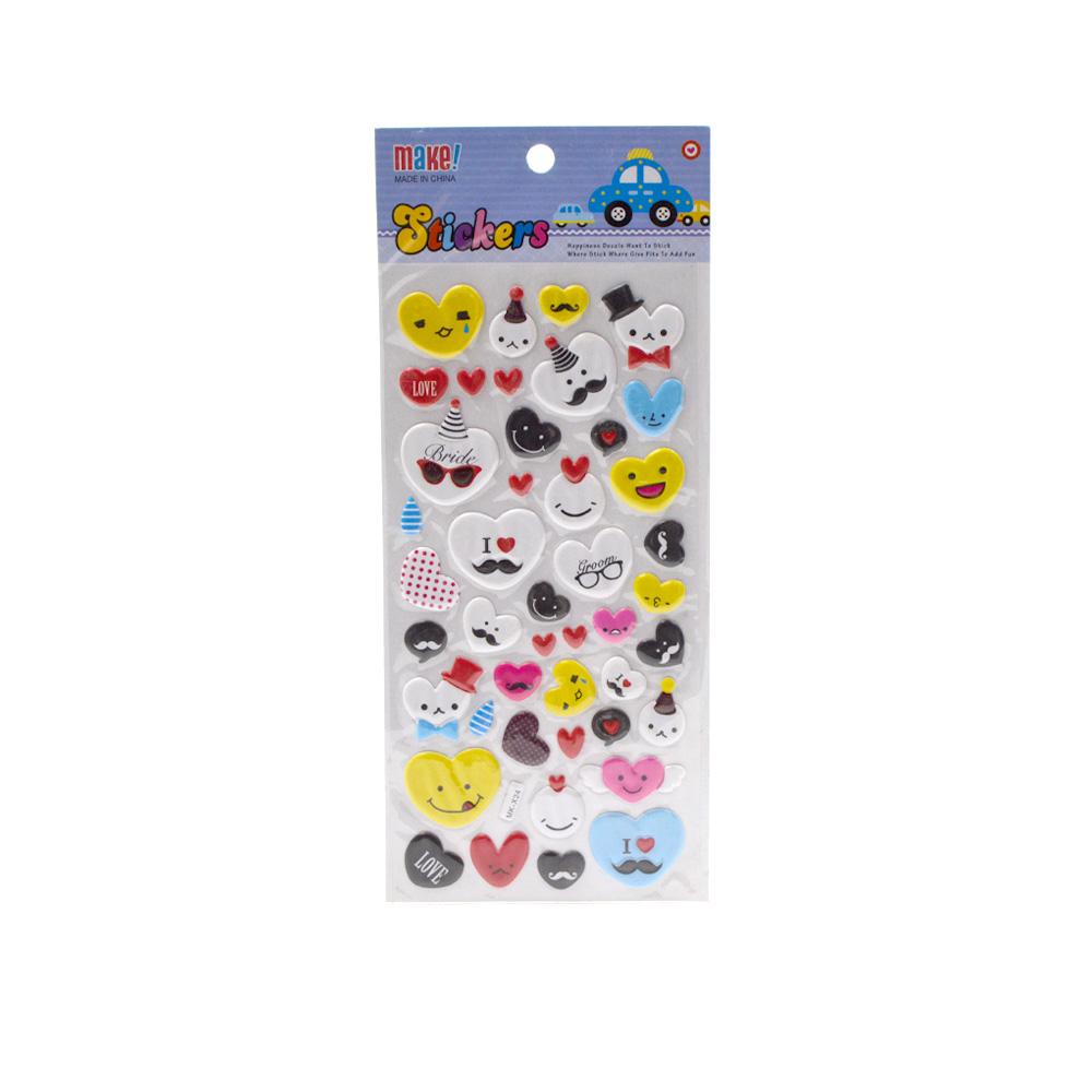 Puffy Stickers Smiley Heart