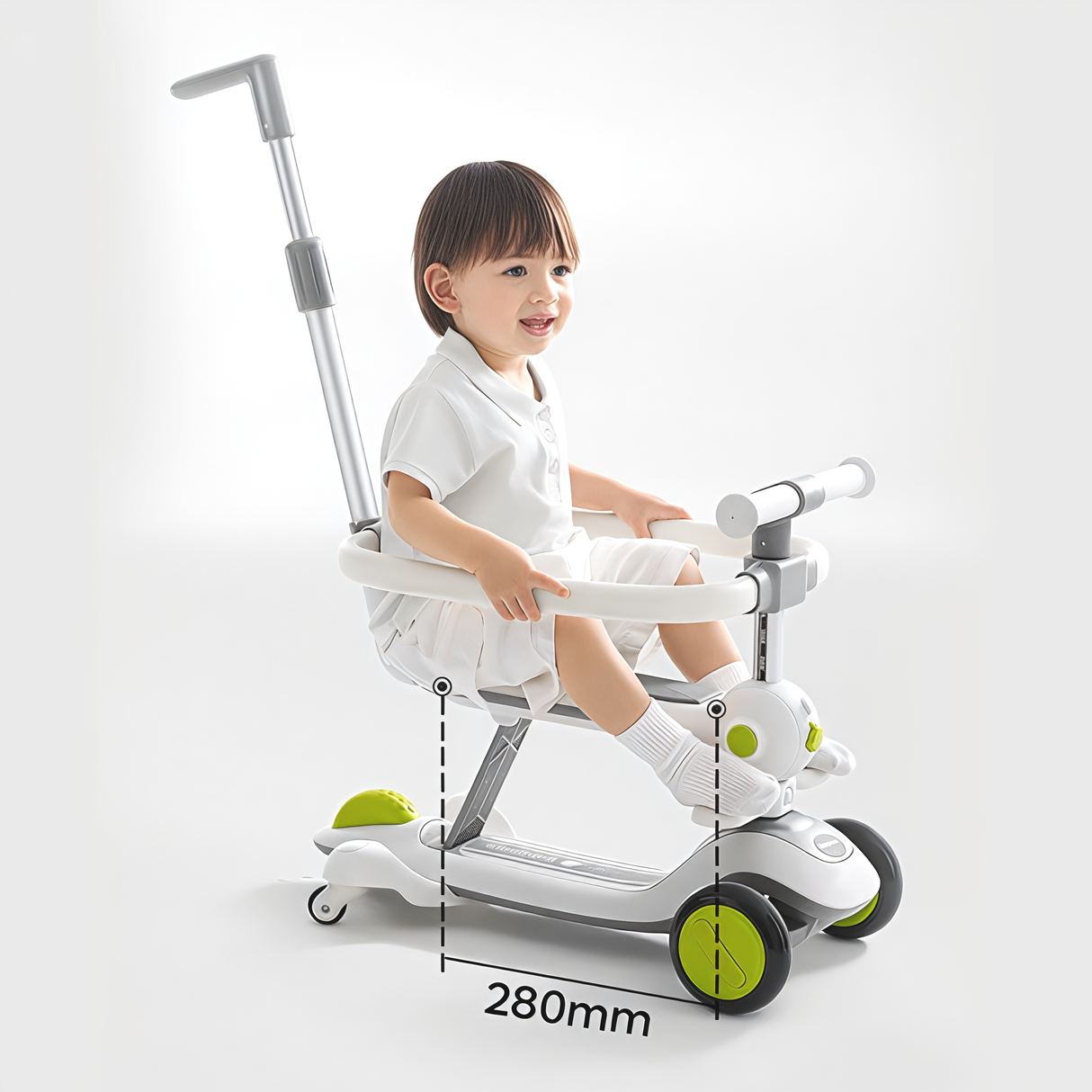 Newly 3-in-1 Kids Kick Scooter w/ Fence & Push Handle