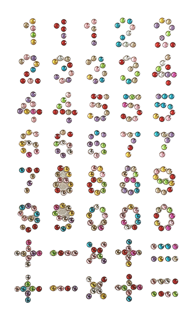 Number Crystal Rhinestone Stickers (Assorted, Pack of 2)