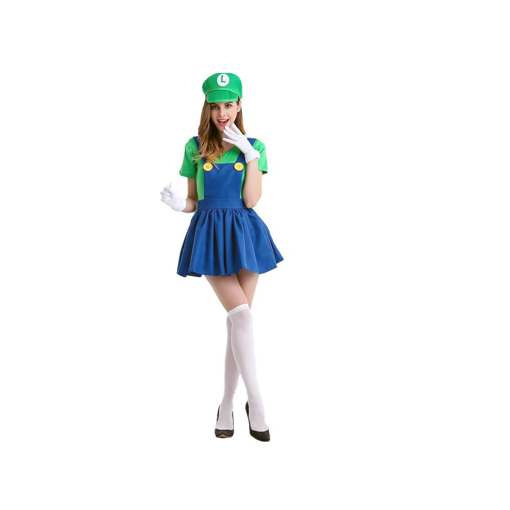 Links to LUIGI MARIO COSTUME SMALL FOR GIRLS by
