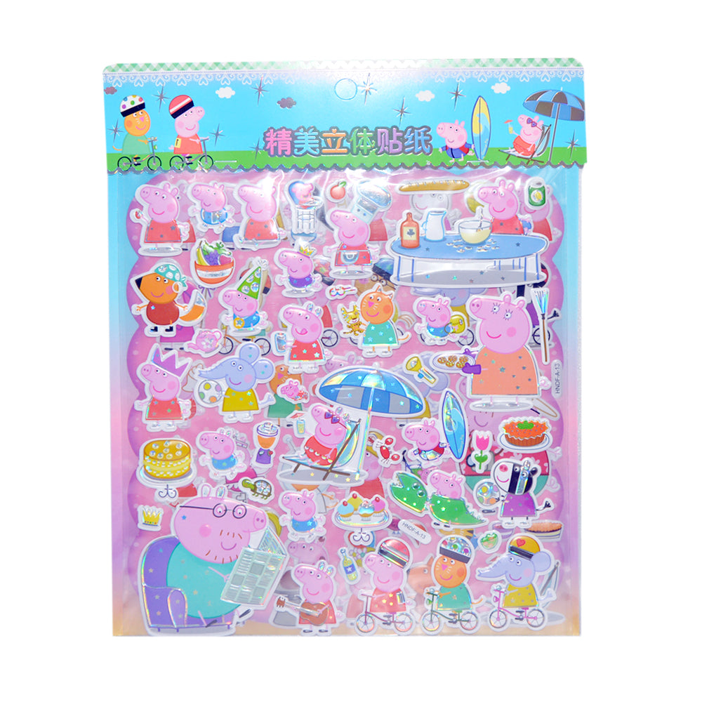 Princess/Cartoon Puffy Sticker Double Sheet (Assorted Colors, Sold As Single)
