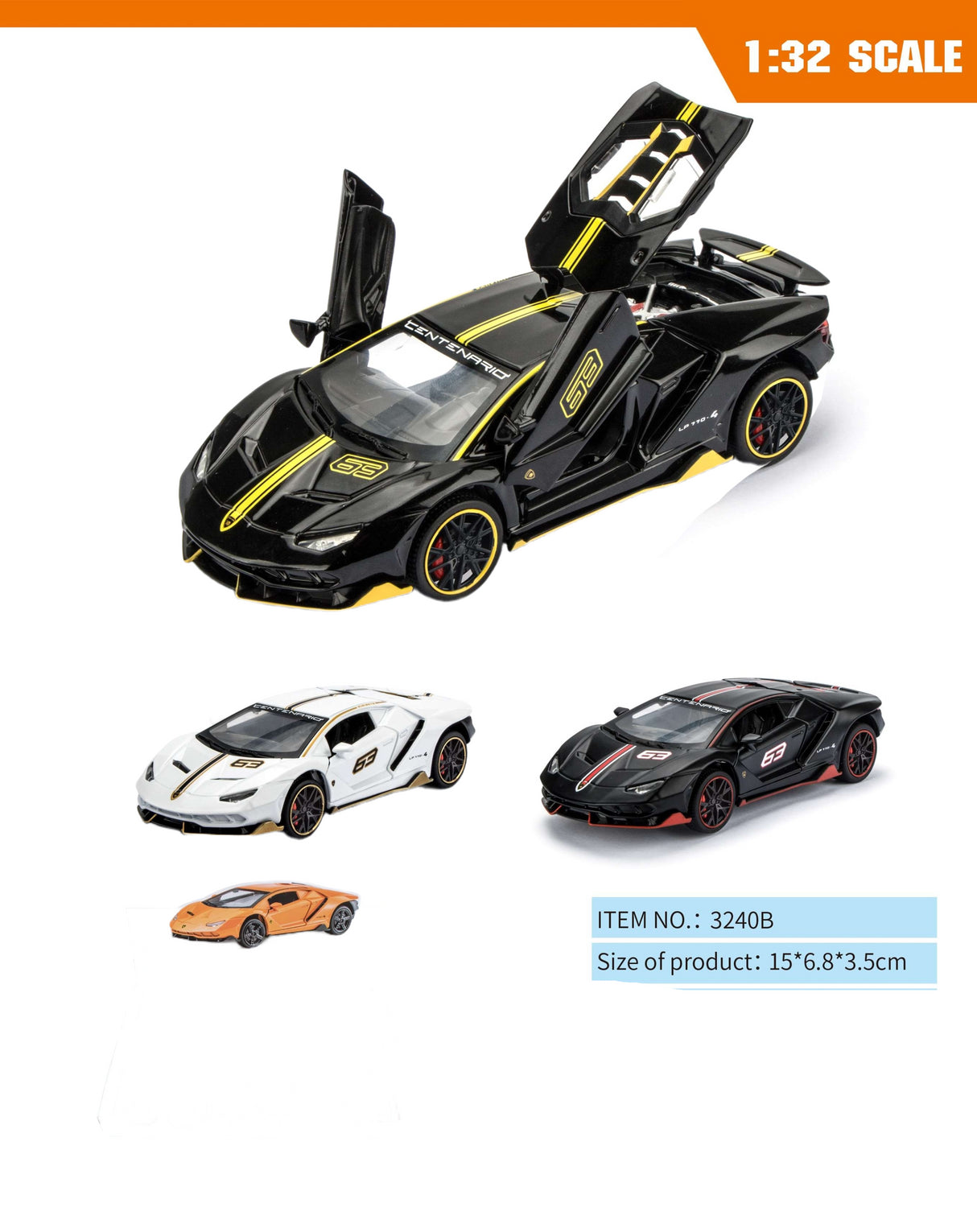 Lamborghini Centenario Model 1:32 (Assorted colors, sold as single)