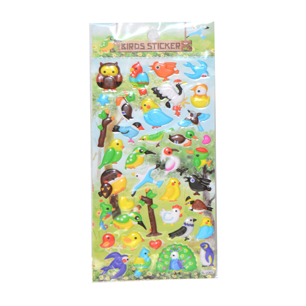 Birds Puffy Sticker (Assorted Colors, Sold As Single)