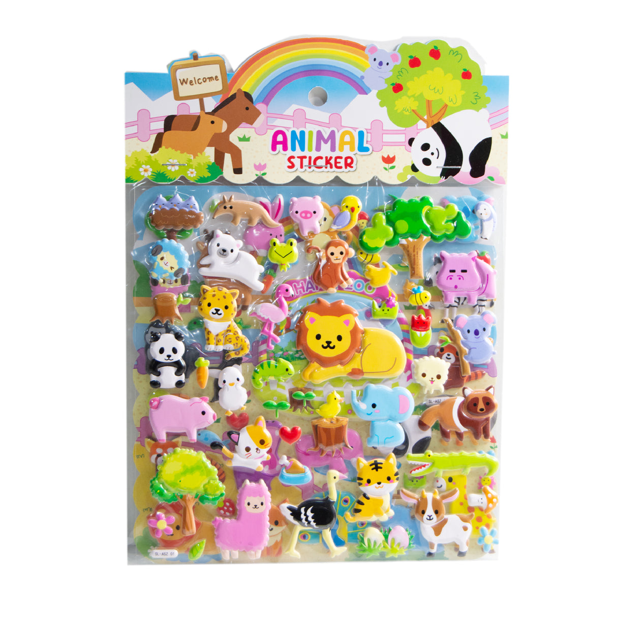 Cute Animal 3D Puffy Sticker Set Assorted Pack of 2