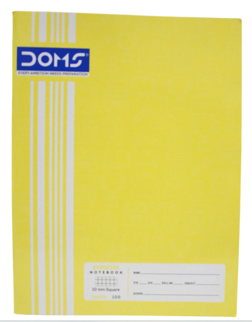 DOMS Exercise Notebook 10MM Square – 100 Sheets