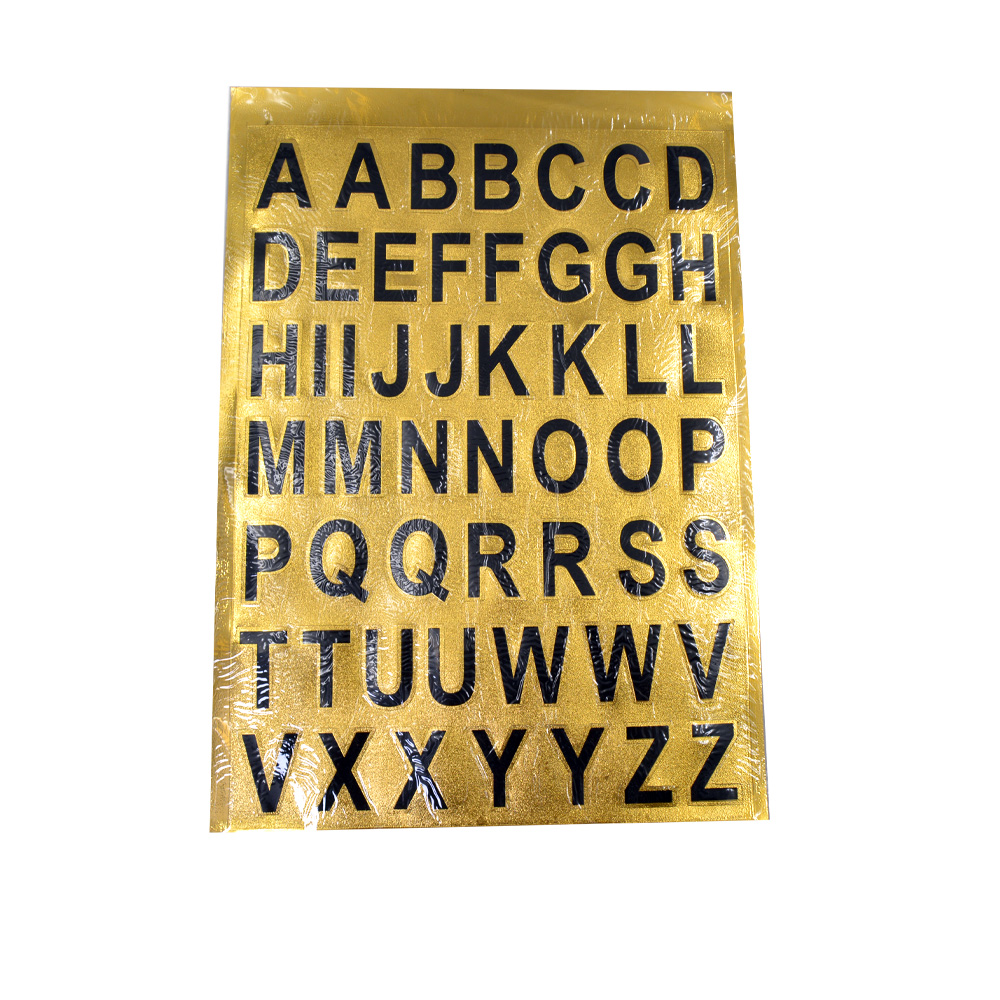Alphabet Sticker Gold Foil